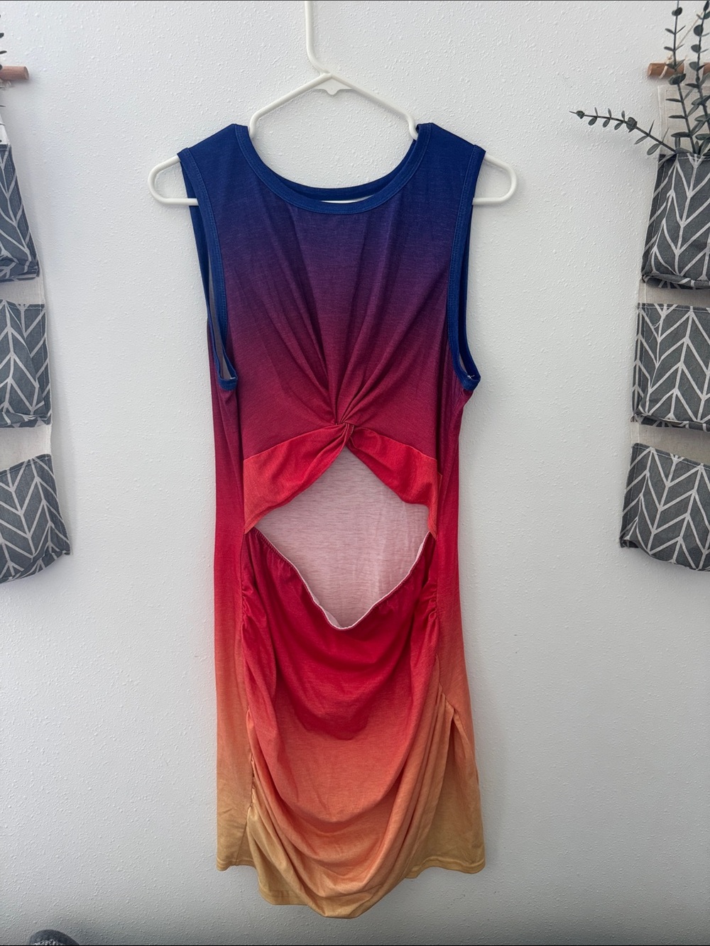 Women’s Gradient Mini Dress with front opening